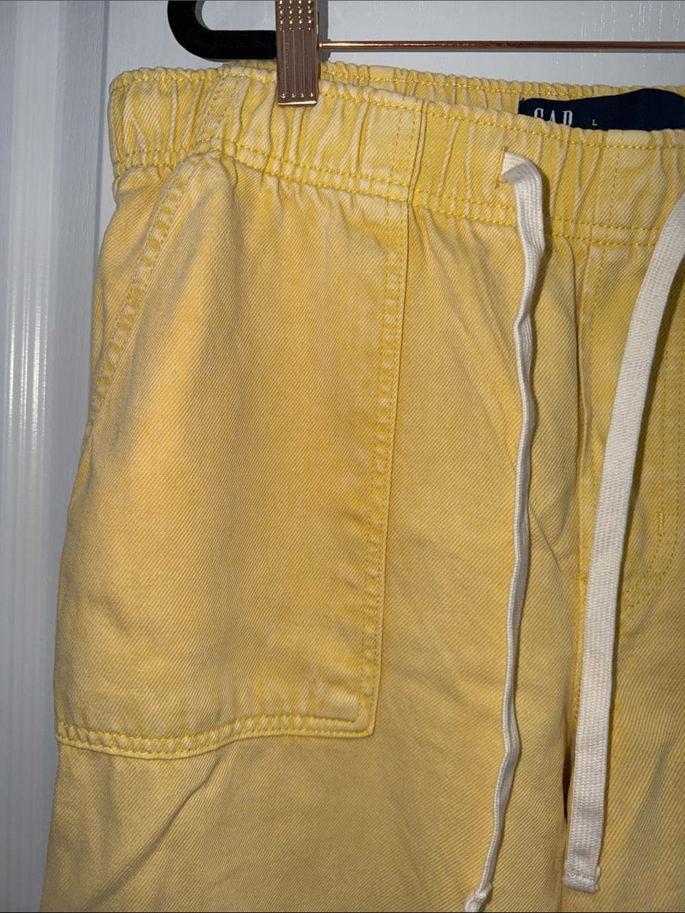 Gap Yellow pull on barrel Drawstring Casual Pants size large NWT - Picture 2 of 6